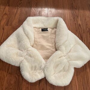 White Faux Fur Jacket / Shawl